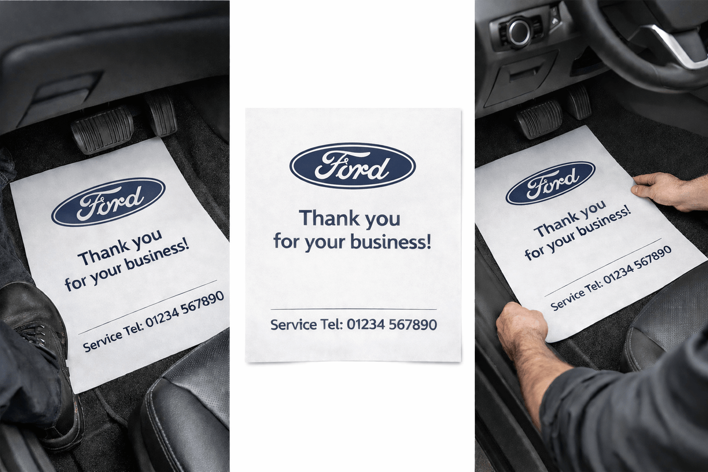 Branded Paper Floor Mats - Myers Motor Merchandise