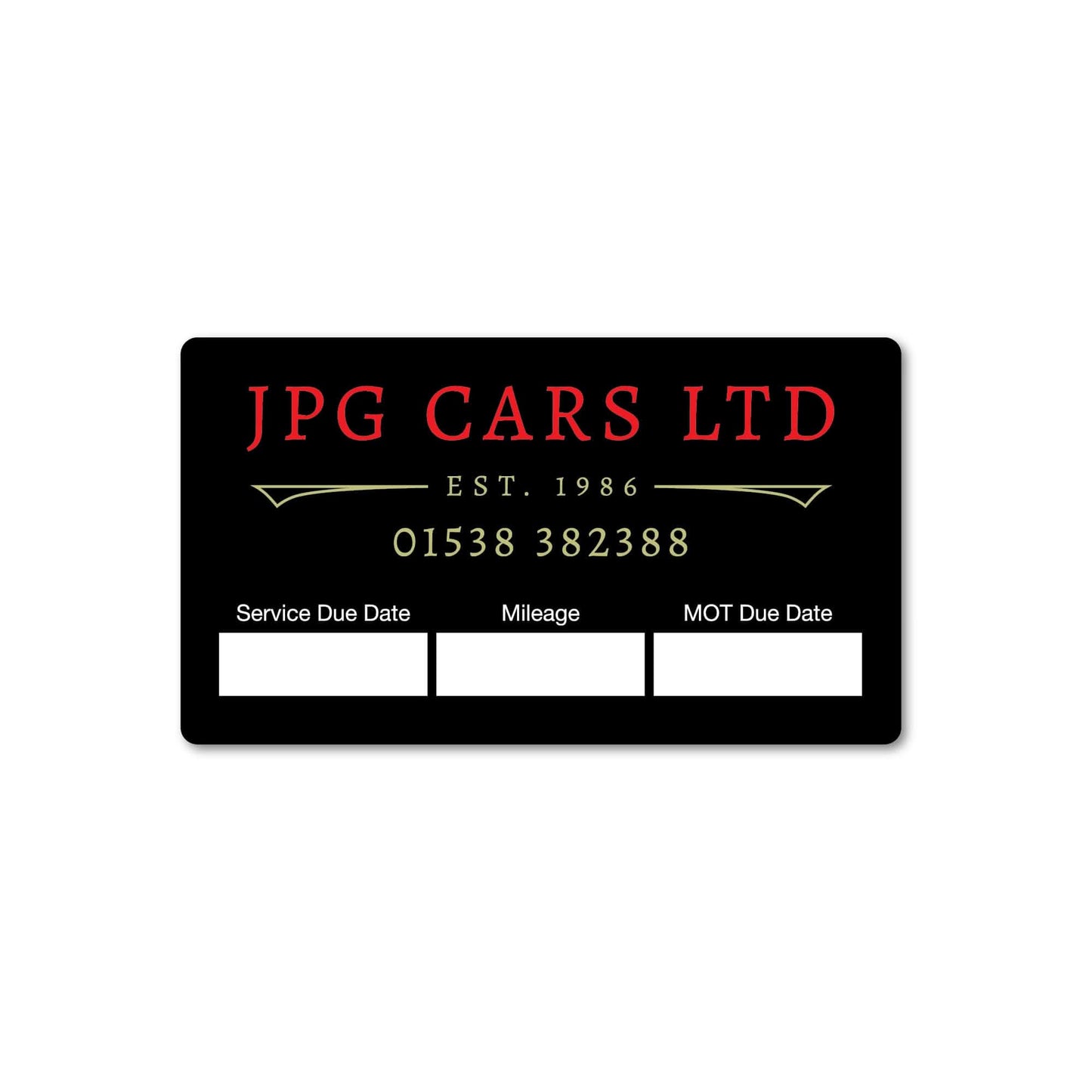 MOT Reminder Stickers - Myers Motor Merchandise
