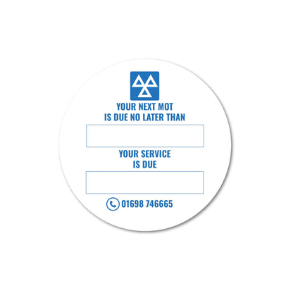 MOT Reminder Stickers - Myers Motor Merchandise