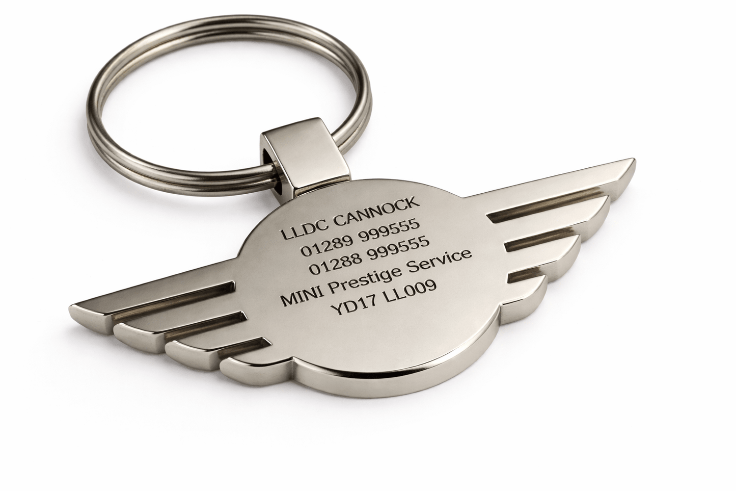 Silver Mini Cooper Wings Key Ring - Myers Motor Merchandise