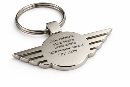 Silver Mini Cooper Wings Key Ring - Myers Motor Merchandise