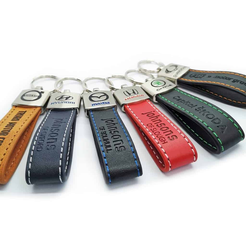 Leather Loop Keyring For Cars Personalised, Custom, Branded