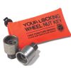 fluorescent orange locking wheel nut key bag