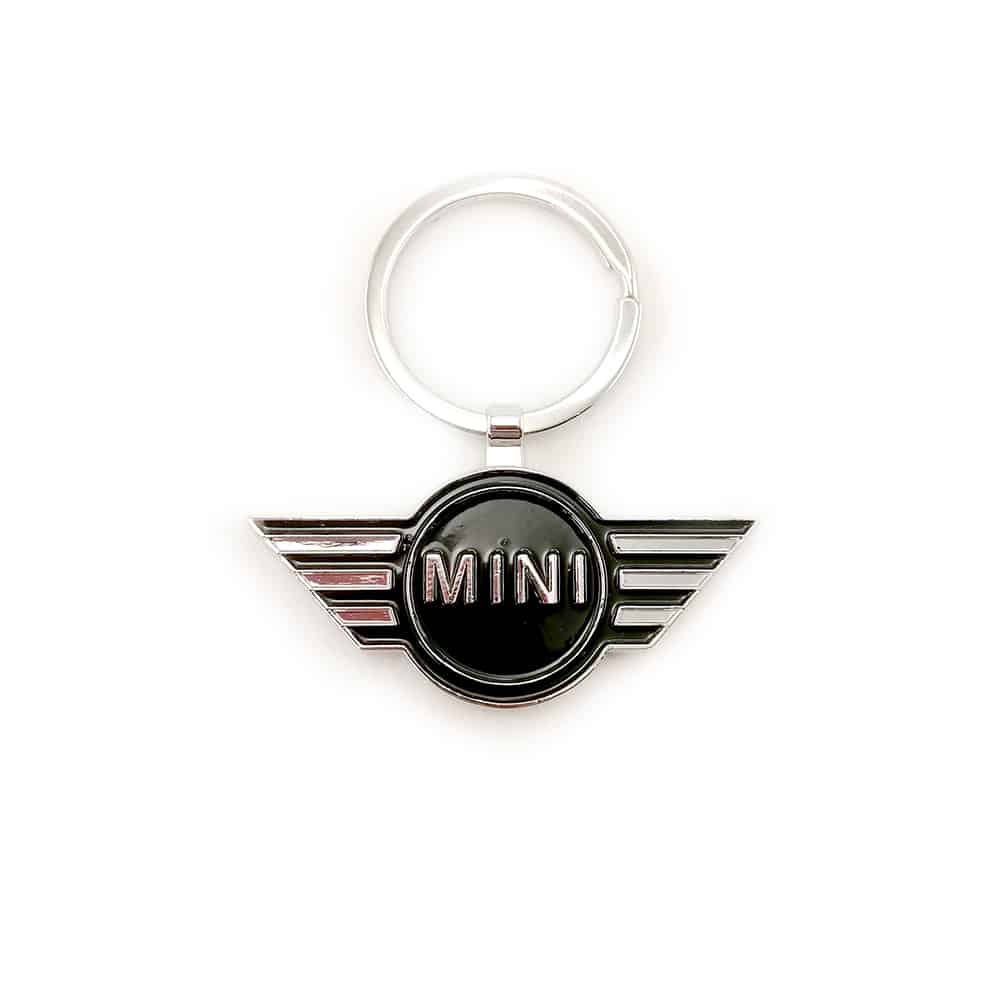 Unassigned Mini Keyring: Wing Logo: Silver / Black