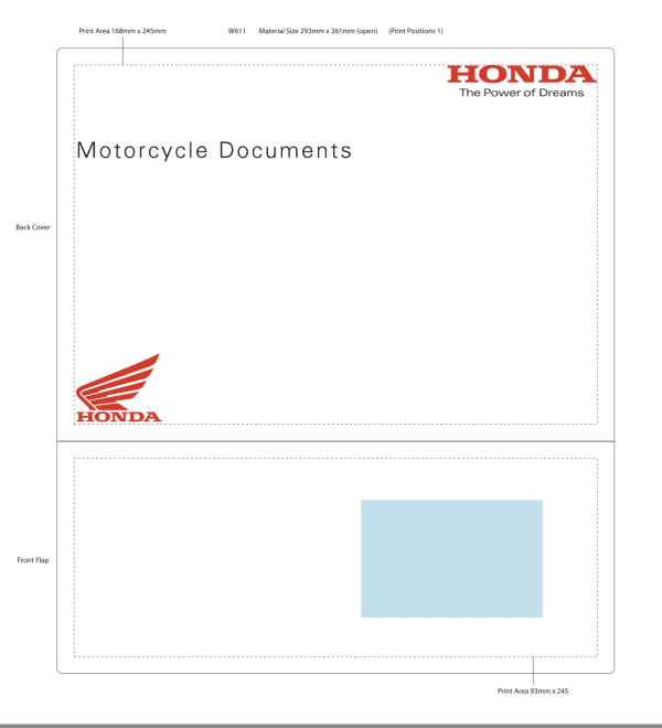 Honda Motorcycle Document Wallet